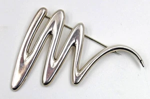 Tiffany Sterlingsilber 1985 Paloma Picasso Scribble Zick Zack Anstecknadel Brosche 2 5/8" - Bild 1 von 6