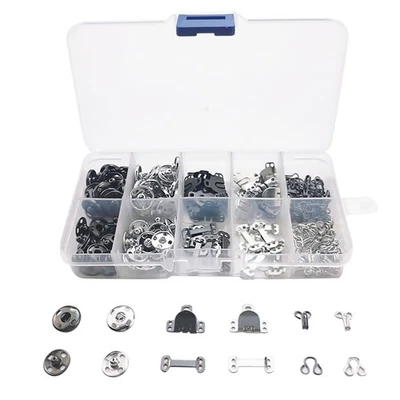 Nähhaken und Ösenverschluss Kleidung Befestigungswerkzeug Druckknopf 100 Paar - Bild 1 von 4