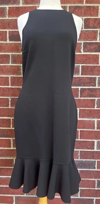 MICHAEL KORS Dress Jeffery Racerback Black Size 12 Wool Designer Holiday NWT - Image 1 of 4