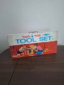 Vintage 1972 Handy Andy Blue Diamond Tool Set Metal Tool Box - Picture 1 of 4