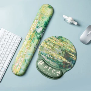 Oil Painting Silica Gel Laptop Mouse Desk Pad Keyboard Wrist Rest Hand Support - Picture 1 of 24