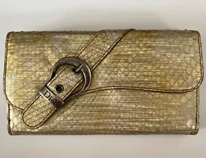 Christian Dior Vintage Galliano Gaucho Saddle Bag Iridescent Python Logo Wallet - Picture 1 of 16