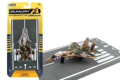 RUNWAY 24 USAF F-15 Eagle CAMO Jet Fighter Airplane with Runway Section RW120 - Image 1 of 4