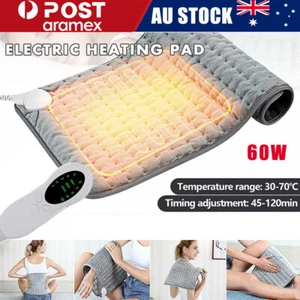60cm Electric Heat Pad Adjustable Heating Mat Warmer Blanket Back Pain Relief AU - Picture 1 of 12