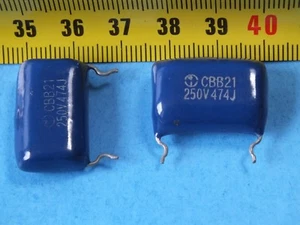 50 pcs CBB21 250V 474J 0,47μF+-5% CBB metal film capacitor - Picture 1 of 6