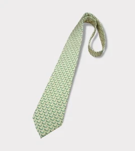 VINEYARD VINES Yellow/Green Crocodile Silk DESIGNER Tie HANDMADE USA  - Picture 1 of 3