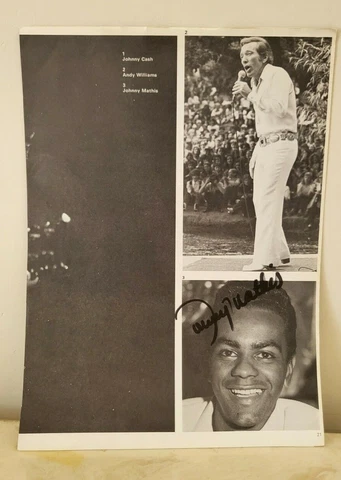 JOHNNY MATHIS MUSIC LEGNED SIGNED AUTOGRAPH MAGAZINE PHOTO PAGE AUTHENTIC RARE Cover