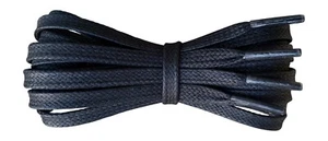 Flache gewachste Baumwollschnürsenkel - 5/6 mm breit - schwarz - Bild 1 von 2