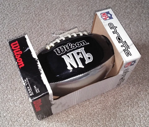 2006 Wilson Mini Chrome Football (New Old Stock) • NFL • SILVER & BLACK Cover