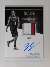 2018-19 Panini Noir Rookie Patch Black & White Auto #315 Zhaire Smith /99