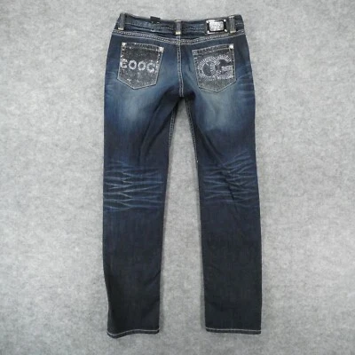 Coogi Jeans Womens 9/10 Low Rise Straight Med Wash Fade Rhinestones - Image 1 of 4