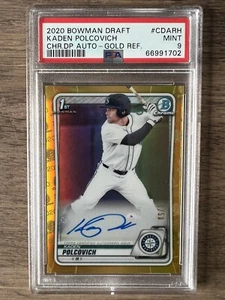 2020 Bowman Draft Chrome Kaden Polcovich 1st Gold Refractor Auto #/50 PSA 9 - Picture 1 of 1