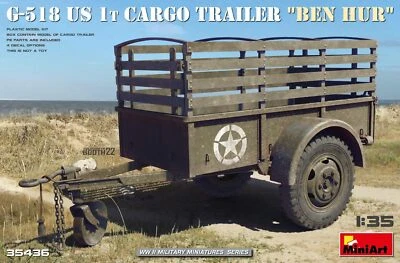 G-518 Us 1t Cargo Trailer Ben Hur 1:35 Plastic Model Kit MINIART - Immagine 1 di 4