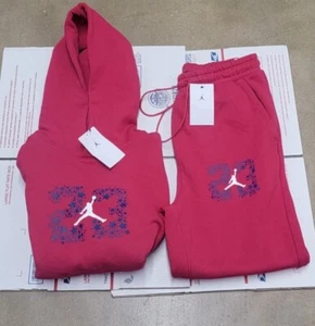 AIR JORDAN FLEECE SWEATSUIT HOODIE + PANTS SUIT SET RED BLue RARE (SIZE S) - Picture 1 of 5