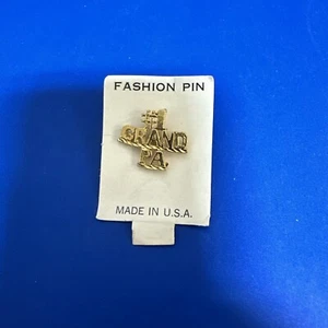 Lapel Pin #1 Grandpa Gold Tone. NOS. Made In USA Hat Pin - Picture 1 of 4