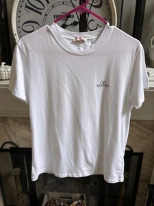 VALENTINO men's tee shirt t-shirt - white w/ logo on chest - sz M / S - Picture 1 of 6