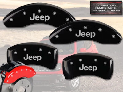 Brújula "Jeep" 2017-2024 delantera + trasera negra MGP cubiertas de pinza de disco de freno 4 piezas Foto 1 de 4