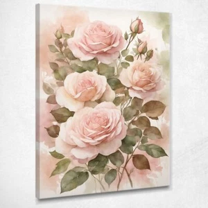 Quadro Botanico Moderno Rose Acquerellate In Tinte Rosate , btn38 quadro stampa  - Imagen 1 de 4