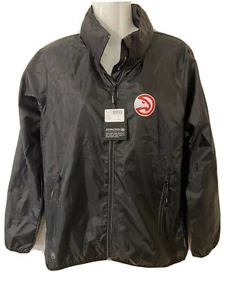 Stormtech Windbreaker Rain Jacket Womens Size L Black Atlanta Hawks Hooded - Picture 1 of 6