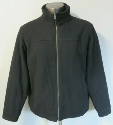 Mens BUCKLE BKE Full Zip Black Jacket Long Sleeve Size L Wool Fully Lined - Image 1 of 4