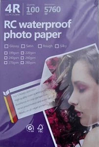 6x4 RC Waterproof Photo Paper 260gsm Glossy - Picture 1 of 4