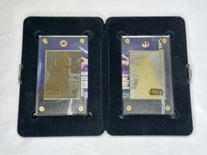 Star Wars Trilogy 24K Gold Collectibles A NEW HOPE Darth Vader/Ben Kenobi - Picture 1 of 8