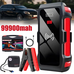 99900mAh Car Jump Starter Power Bank Battery Charger Air Compressor Air Pump - Picture 1 of 12