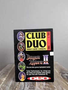 ✹ Club Duo Magazine Vol 1 ✹ Turbo Grafx 16 Video Game Catalog Dungeon Explorer 2 - Picture 1 of 6