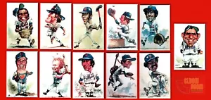 Stark New York Mets Baseball Karikatur Set mit elf 2x3" Kühlschrankmagneten - Bild 1 von 2