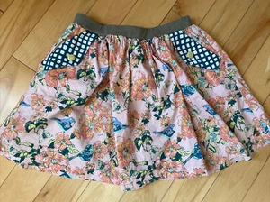 EUC Matilda Jane 435 Makayla Skirt Friends Forever Floral Bird Print Girls Sz 10 - Picture 1 of 4