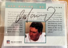 dan marino autograph Pro Line Portraits With Stamp Of Certification On Card