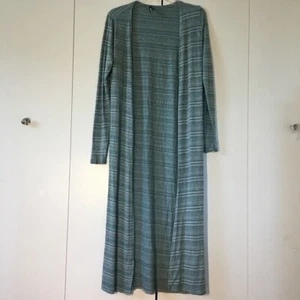 Femmina Made in USA Open Front Long Sleeves Striped Knit Maxi Duster Cardigan S - Picture 1 of 11