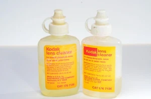 Vintage Kodak Lens Cleaner Original USA Bottle Dispenser 2 PARTIAL BOTTLES - Picture 1 of 3