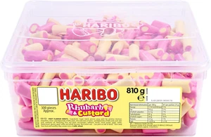 Haribo Rhubarb and Custard Sweets Tub 810g - Picture 1 of 2