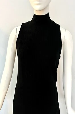 Versace Jeans Couture Mod Ponte Knit Sleeveless Black dress, rare 1990s Body Con - Image 1 of 4