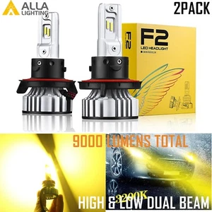 Alla Lighting H13 9008 LED Headlight High Low Beam Light Bulb Lamp Golden YELLOW - Picture 1 of 11