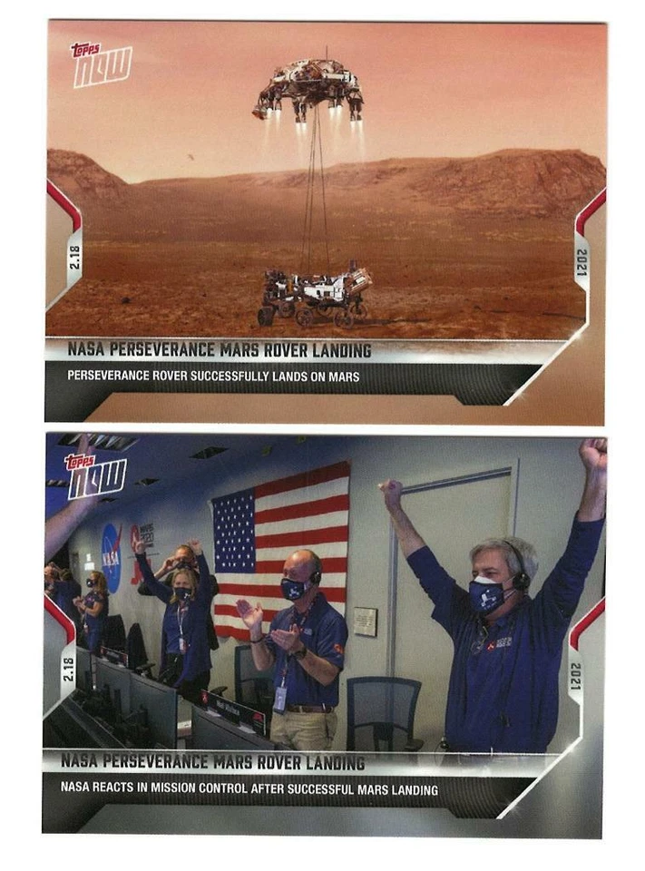 2021 Topps NOW NASA PERSERVERENCE #1 & #2 - Mars Rover & Mission Control - Image 1 of 1