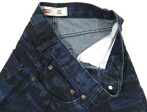 Vintage Levi's 511 Slim Dark Camo Denim Blue Jeans 16 Reg measured Size 28x28