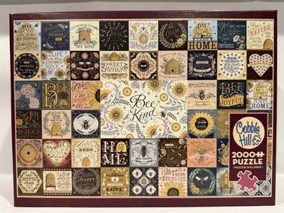 Cobble Hill BEE KIND 2000 Piece Puzzle COMPLETE Deb Strain Garden Flower Country - Image 1 of 4