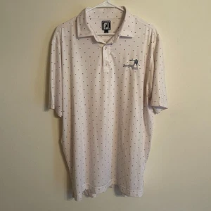 FootJoy FJ Spyglass Hill Golf Poloshirt Herren XL weiß gepunktet Logo Performance - Bild 1 von 5