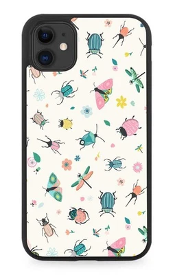 Insect Pattern Rubber Phone Case Insects Bug Bugs Shapes Kids Nature Ants E601 - Image 1 of 2