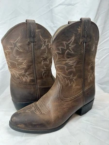 ARIAT Brown Leather 10001825 HERITAGE Western Cowboy Boots Size 3 34 Youth - Picture 1 of 8