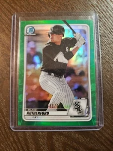 2020 Bowman Chrome Green Shimmer Refractor Blake Rutherford 40/99 Chicago White - Picture 1 of 2