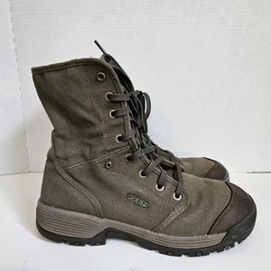 Keen Boots Green Roswell Mid Utility Canvas Work Wear Military Mens Size 11D - Picture 1 of 20