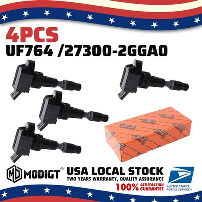 4x Bobinas de encendido premium para Kia Sportage L4 2,0 L 2,4 L 17-20 UF764 27300-2GGA0 Foto 1 de 4
