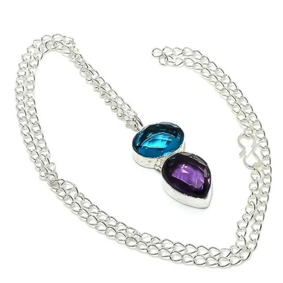 Collana gioielli in argento sterling 925 fatta a mano con pietra preziosa top... - Immagine 1 di 4