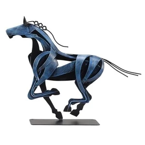 Horse Statue, Unique Metal Art Sculpture for Vintage Home Decor, Modern Decor, - Picture 1 of 7