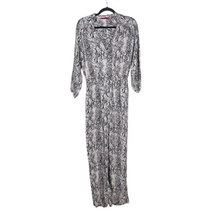 Tamara Mellon $1195 Snakeskin Python Cotton Silk One Piece Jumpsuit SZ 4 - Picture 1 of 12