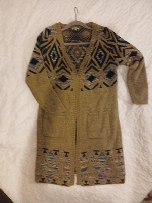 Cárdigan largo para mujer Jodifl talla pequeña frente abierto suéter multicolor Foto 1 de 4