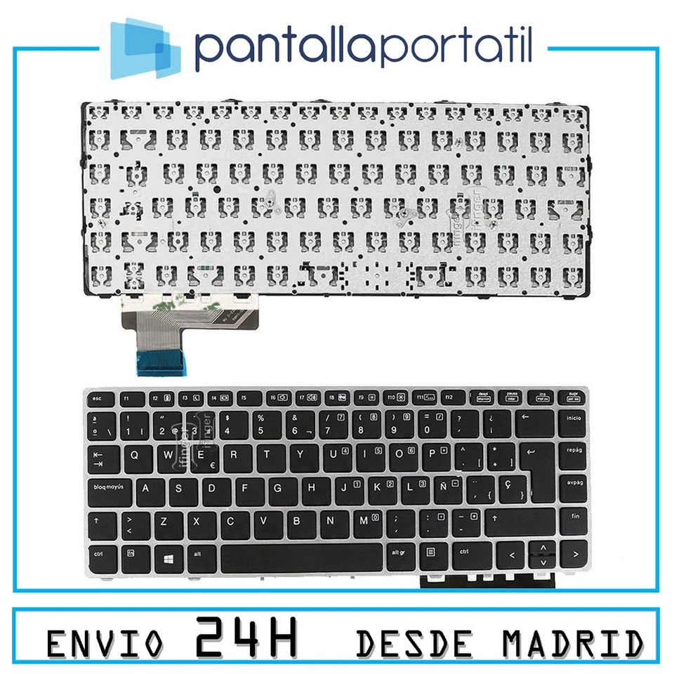 Teclado español Hp Elitebook Folio 9470m 9470 9480 9480m V135426as2 gris plata - Imagen 1 de 1